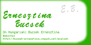 ernesztina bucsek business card